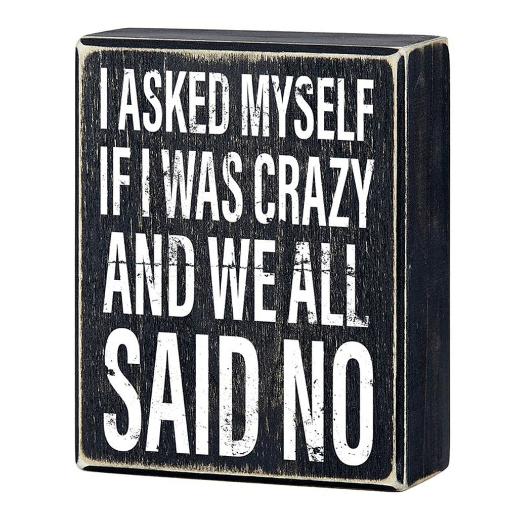 All Said No Box Sign | Wooden Box Wall Tabletop Decor | 4" x 5" by The Bullish Store