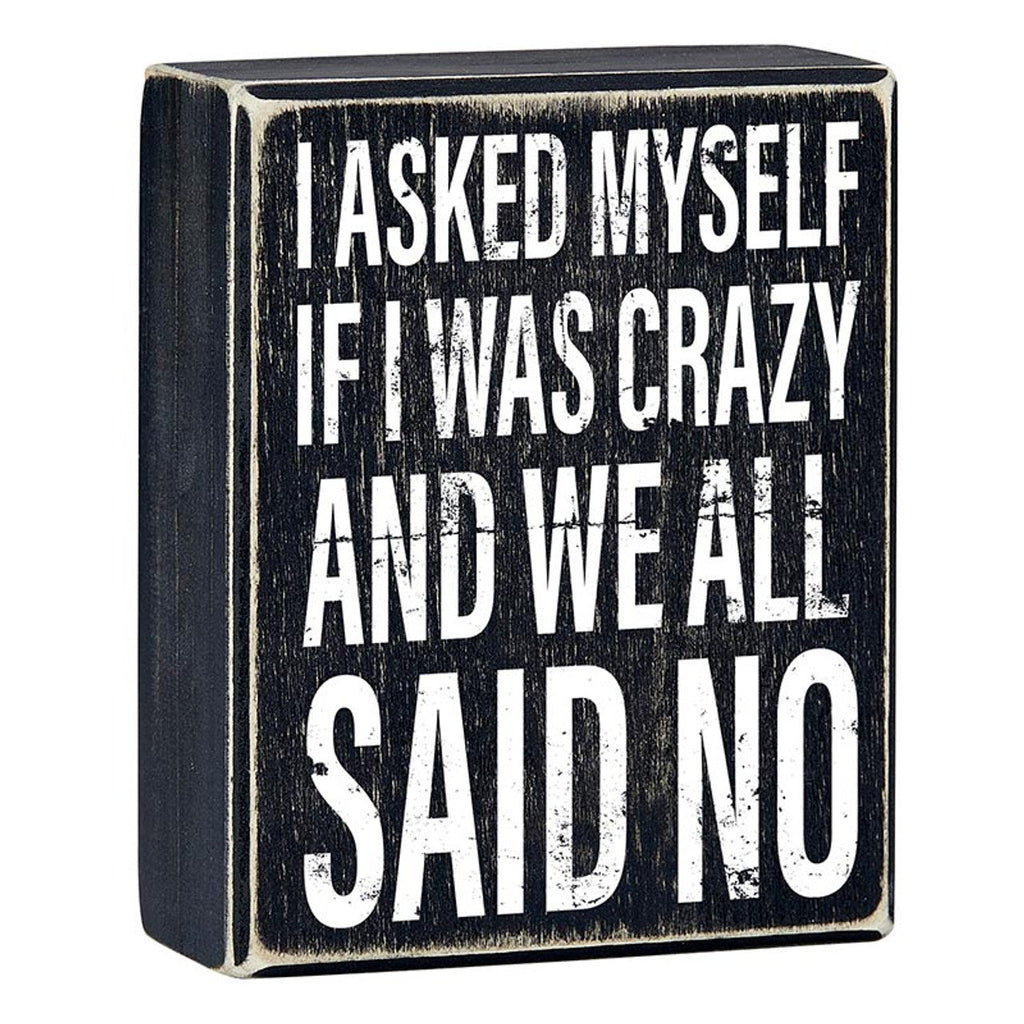 All Said No Box Sign | Wooden Box Wall Tabletop Decor | 4" x 5" by The Bullish Store