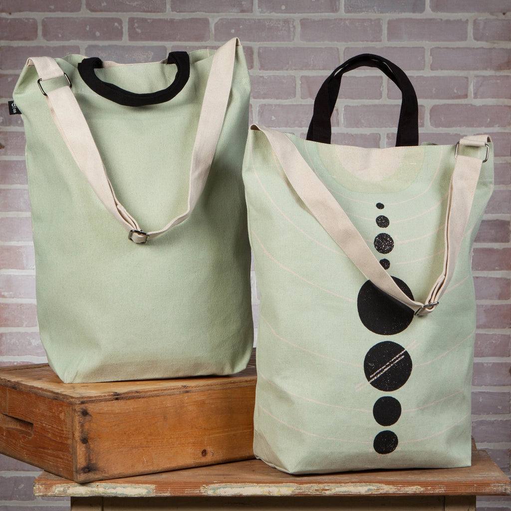 Solaris Team Cross Body Tote Bag | Solar System Cotton Sling Handbag | 15” x 18” | Gift for Her by The Bullish Store