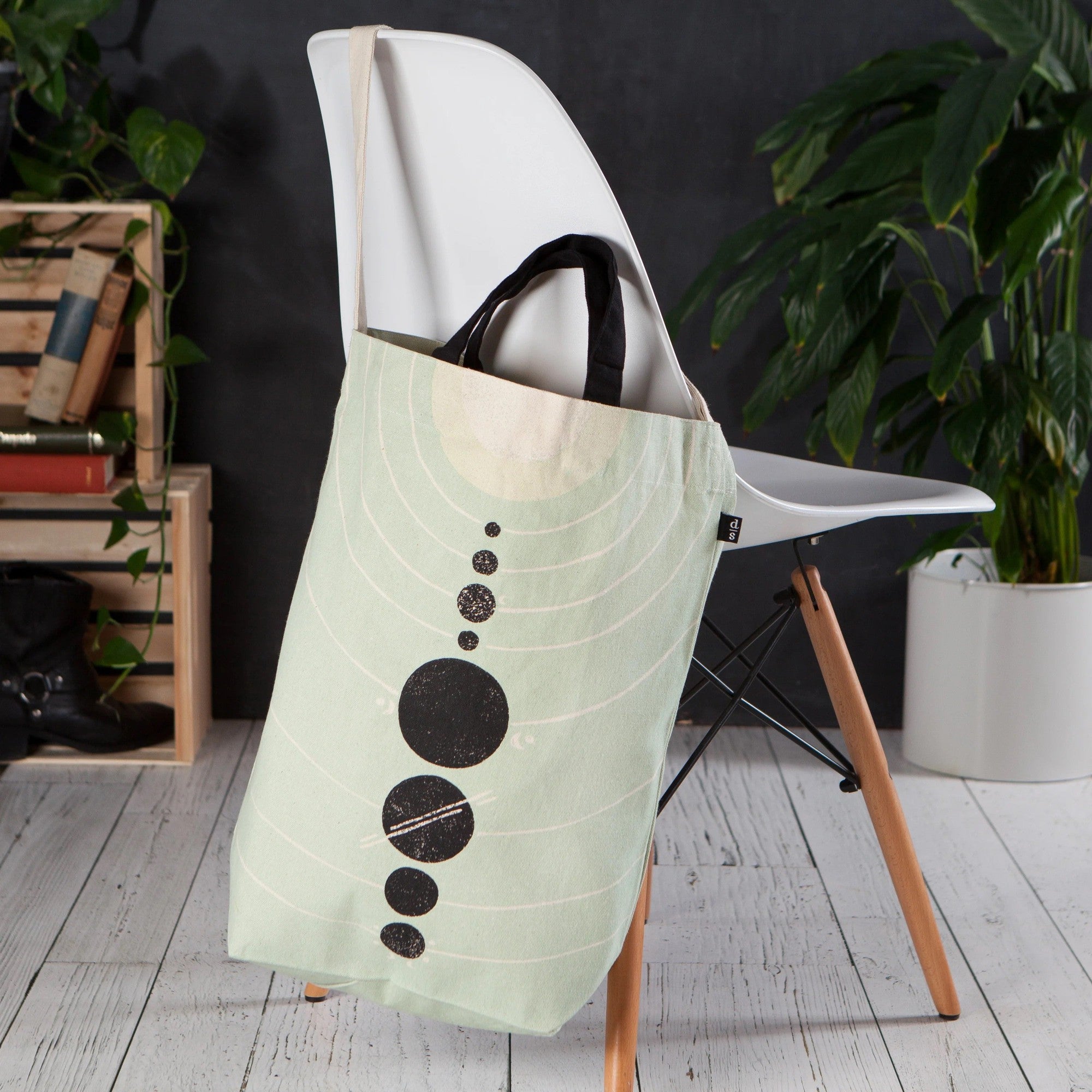 Solaris Team Cross Body Tote Bag | Solar System Cotton Sling Handbag | 15” x 18” | Gift for Her by The Bullish Store