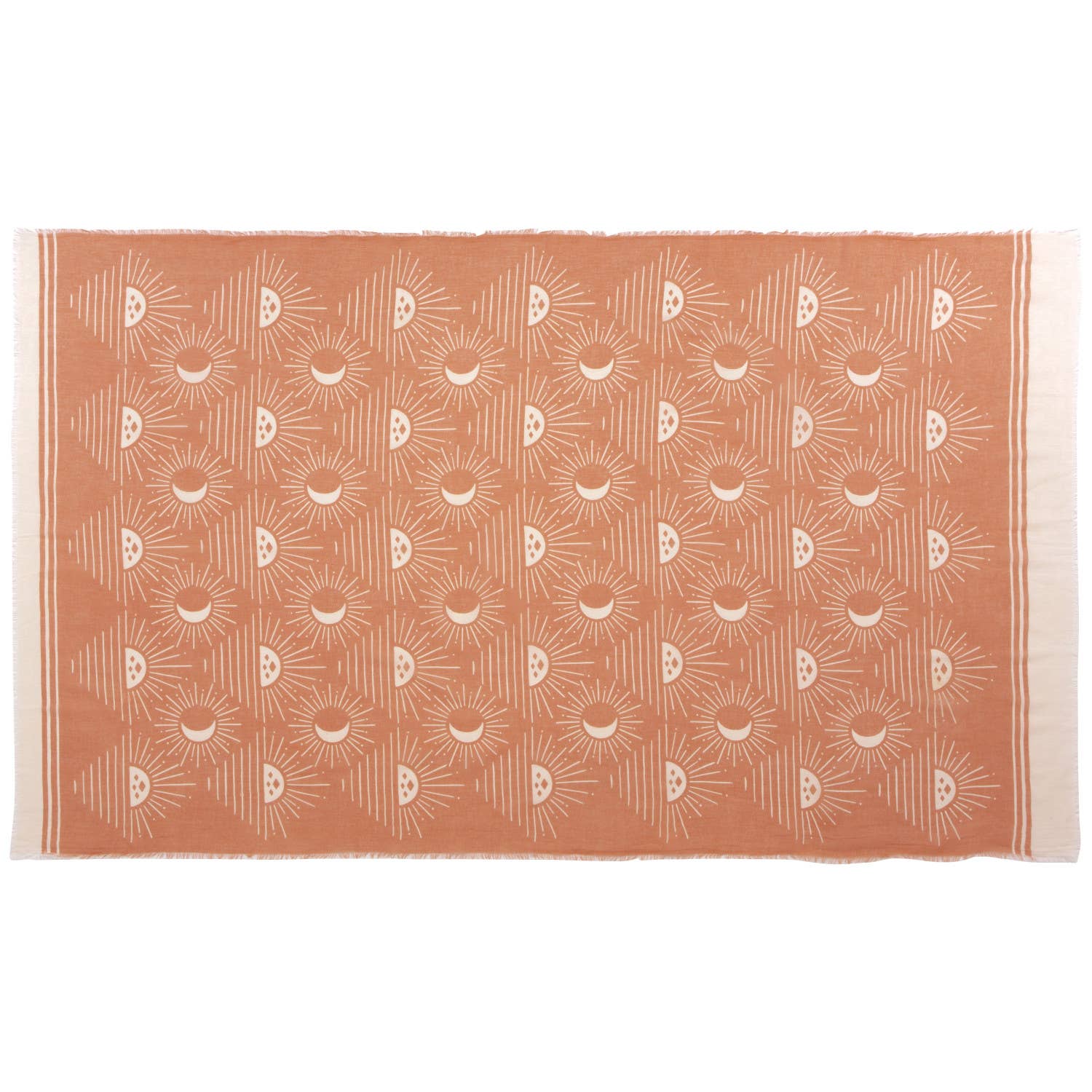 Soleil Printed Cotton Long Designer Scarf in Light Brown | Wrap Shawl Scarves | 40” x 72” by The Bullish Store