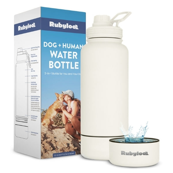 Dog + Human Water Bottle with Detachable Dog Bowl by Rubyloo