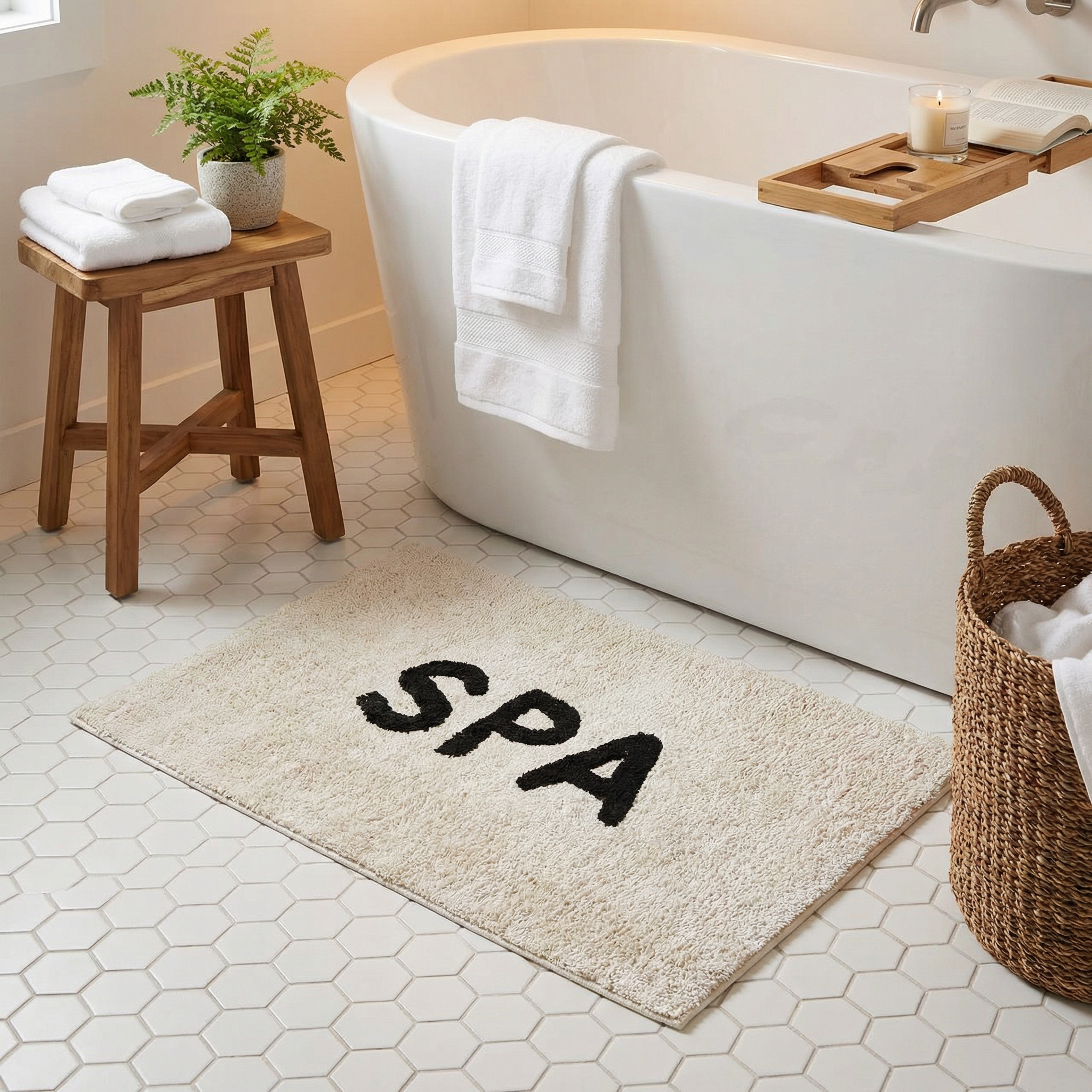 Spa Bath Mat | Soft Cotton Bathroom Rug | 20" x 30" by The Bullish Store