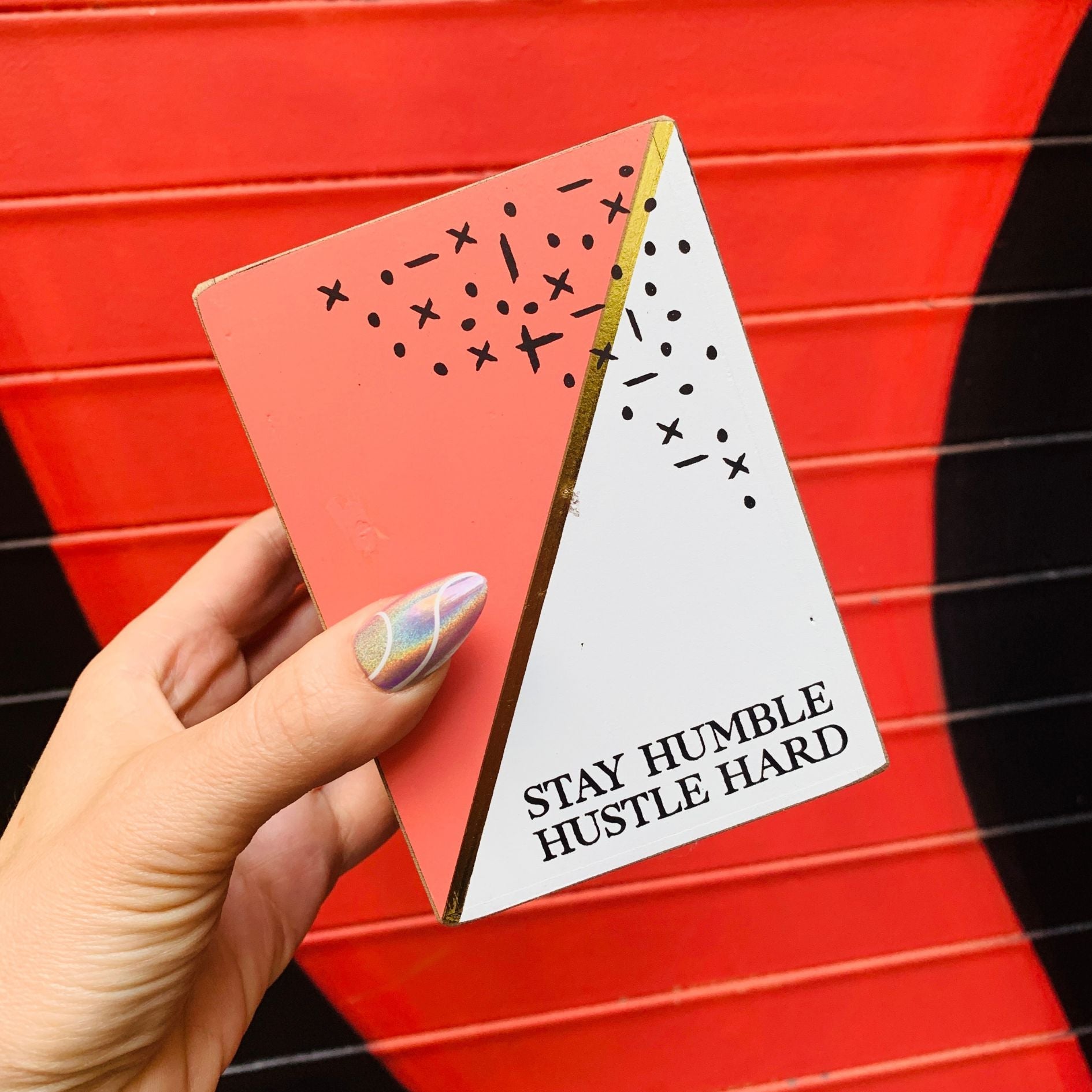 Stay Humble Hustle Hard Wood Pencil Holder by The Bullish Store