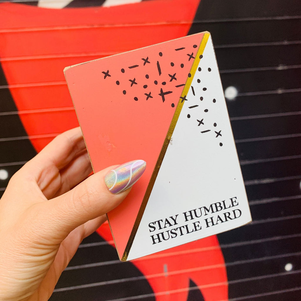 Stay Humble Hustle Hard Wood Pencil Holder by The Bullish Store