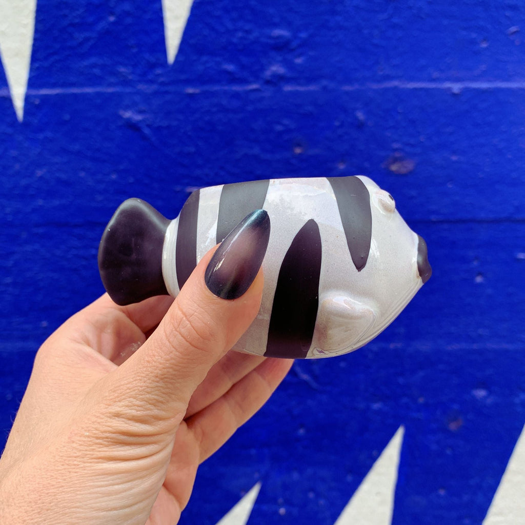 Striped Fish Mini Plant Pot | Succulent Planter | 2.2" Tall by The Bullish Store