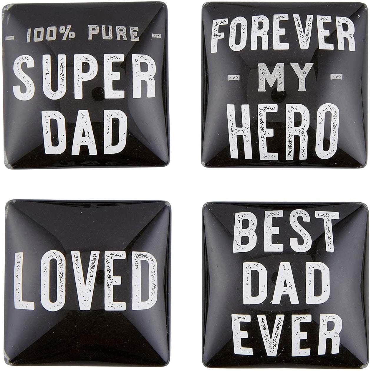 Super Dad Square Glass Magnet Set | In Gift Box by The Bullish Store
