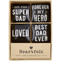 Super Dad Square Glass Magnet Set | In Gift Box by The Bullish Store