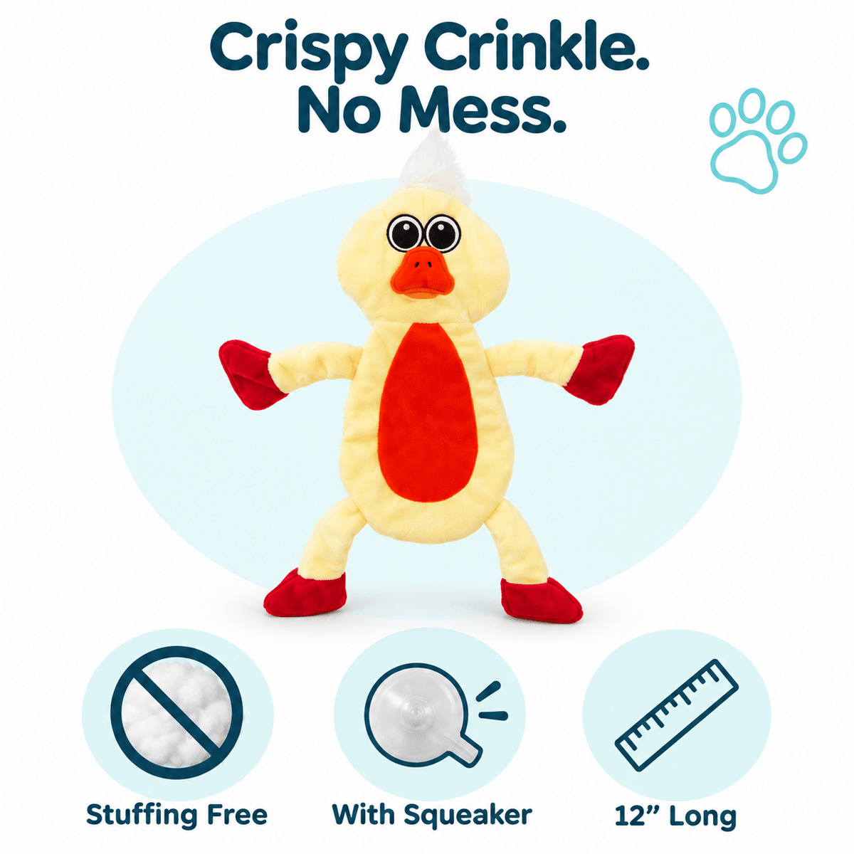 12" Crinkle Flat Dog Toy Collection by Dogline