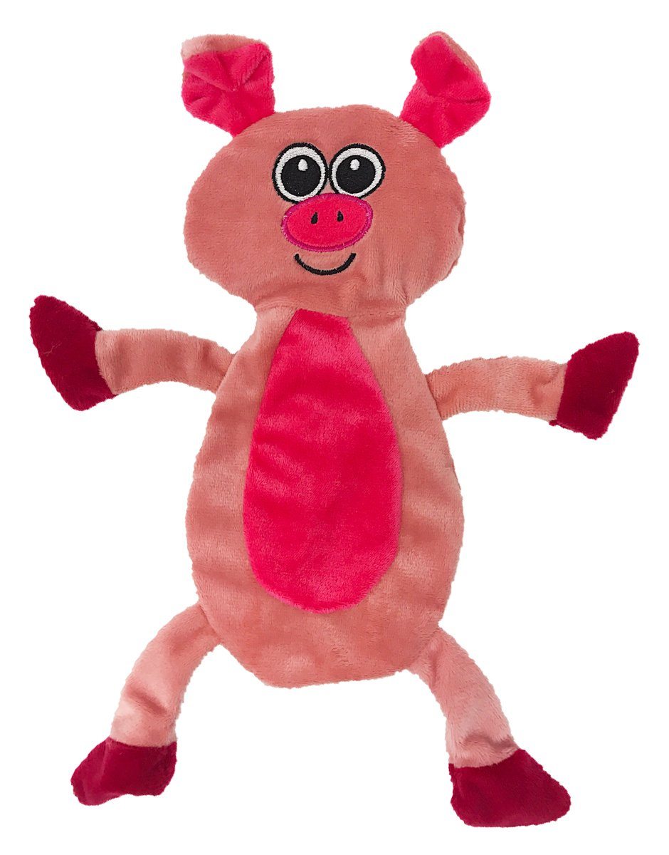 12" Pig Crinkle Flat Dog Toy by Dogline