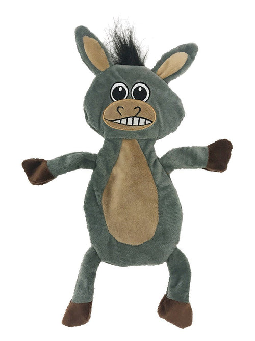 12" Donkey Crinkle Flat Dog Toy by Dogline