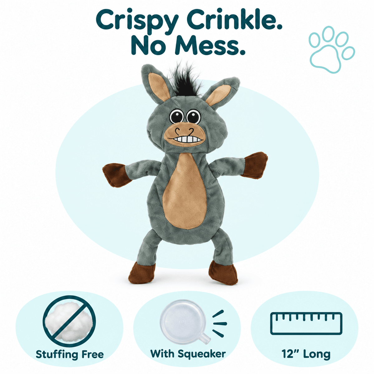 12" Crinkle Flat Dog Toy Collection by Dogline