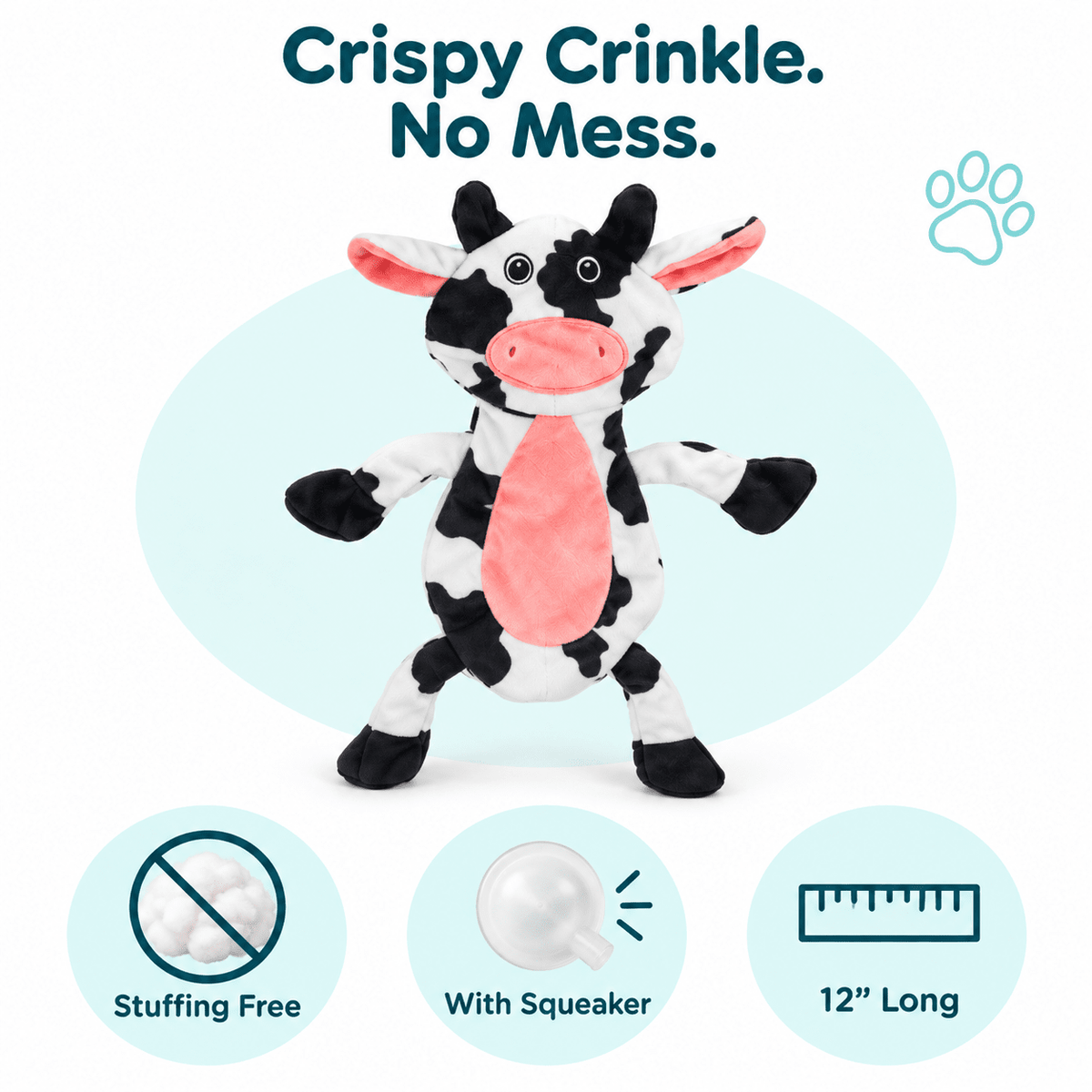 12" Crinkle Flat Dog Toy Collection by Dogline