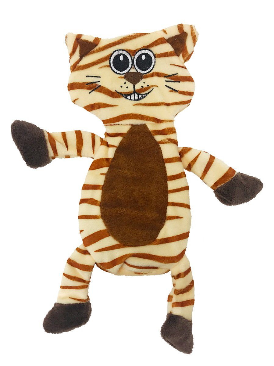 12" Tiger Crinkle Flat Dog Toy by Dogline