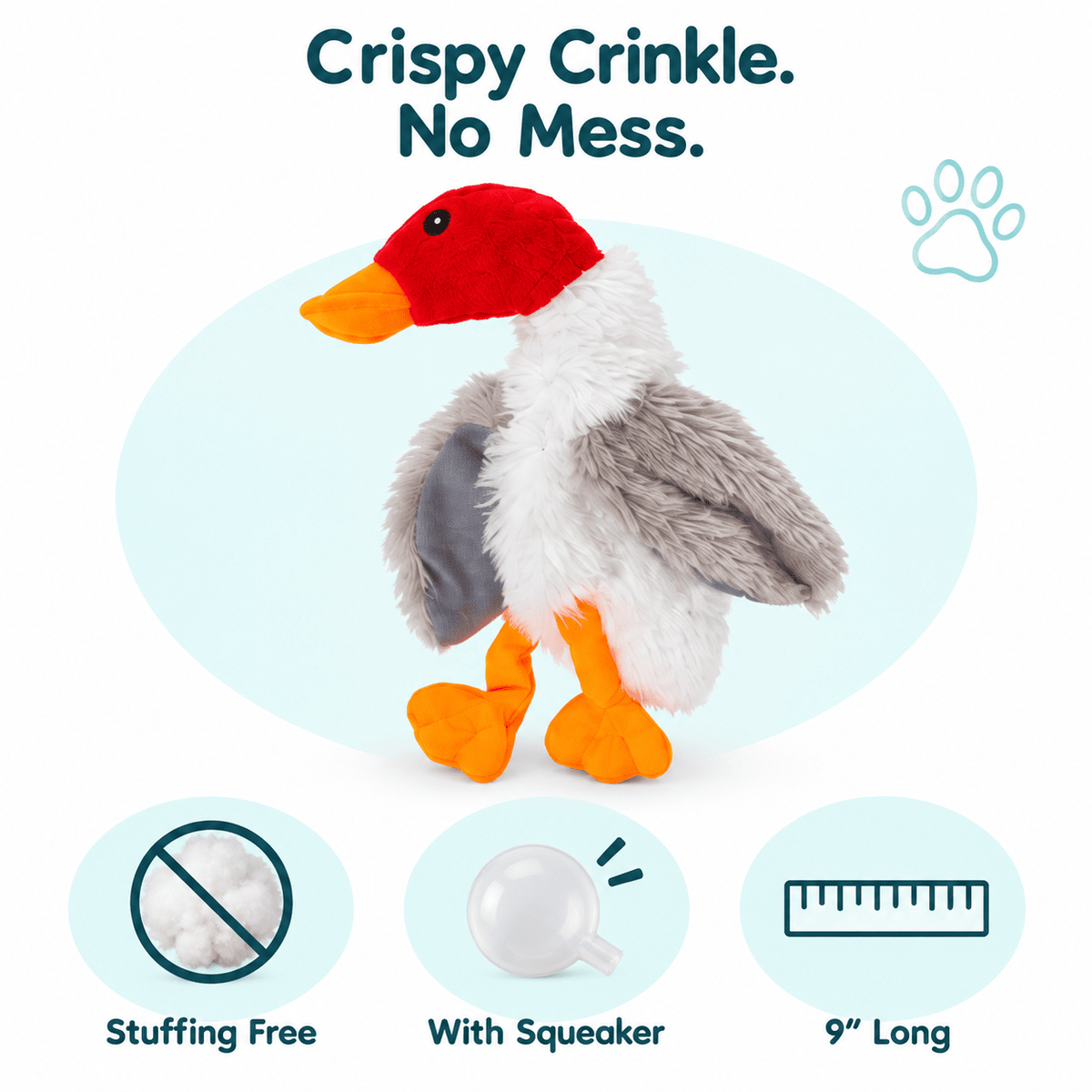 12" Crinkle Flat Dog Toy Collection by Dogline