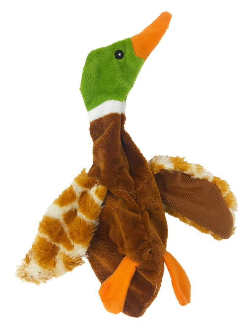9" Duck Brown Crinkle Dog Toy by Dogline