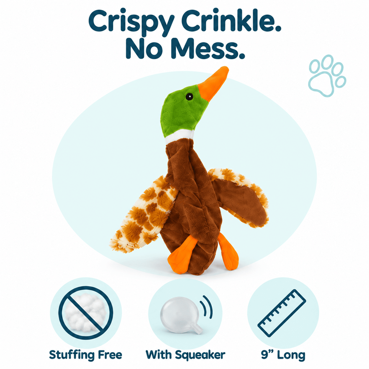 12" Crinkle Flat Dog Toy Collection by Dogline