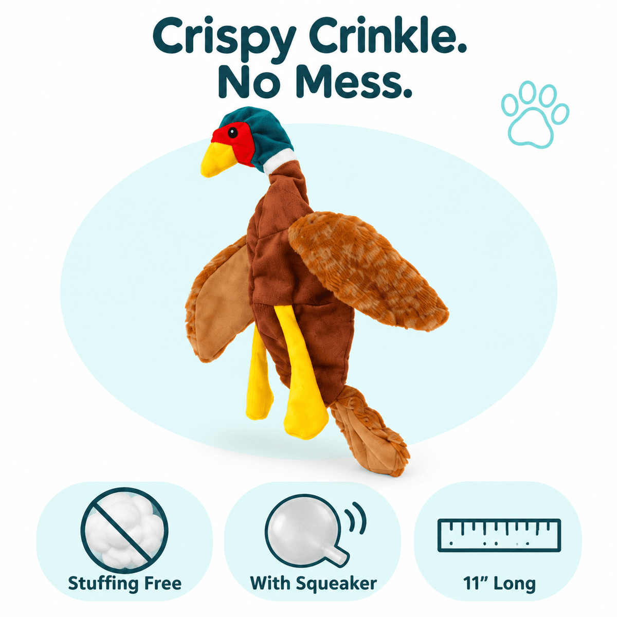 11" Chicken Crinkle Dog Toy by Dogline