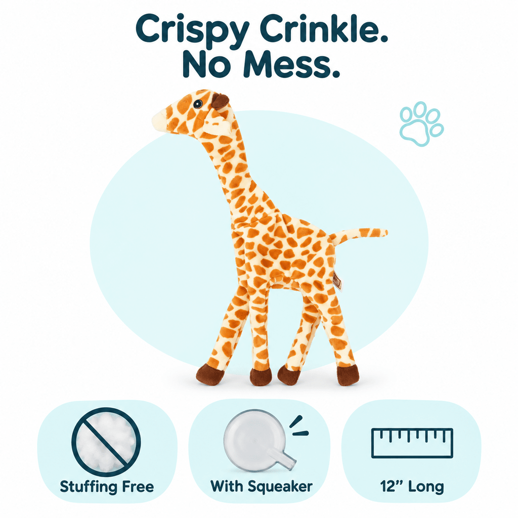12" Giraffe Crinkle Dog Toy by Dogline