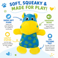 10" Hippo Soft Dog Toy by Dogline