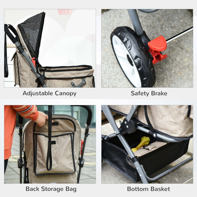 Pet Foldable Travel Carriage Stroller with Reversible Handle by Furr Baby Gifts