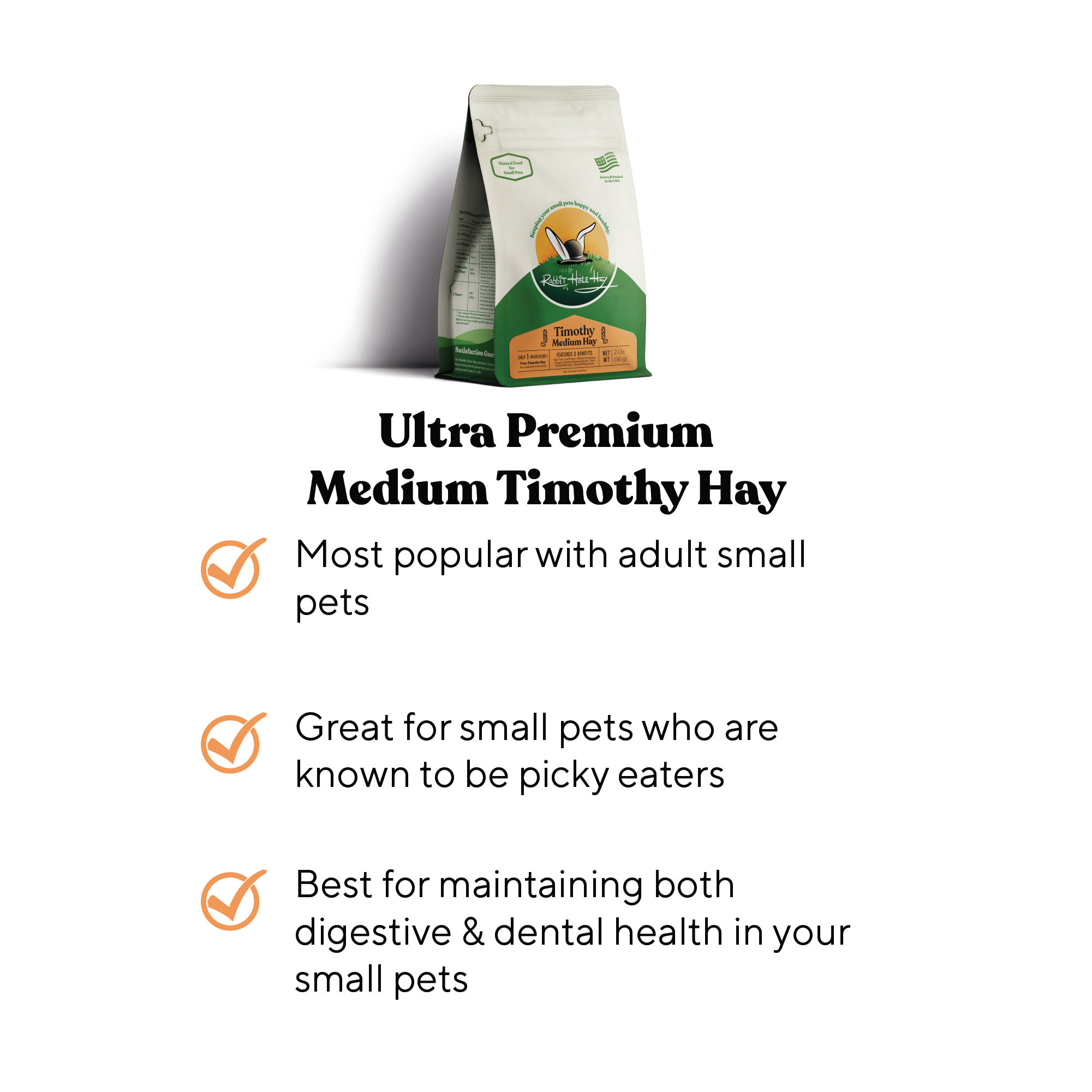Rabbit Hole Hay Ultra Premium Medium Timothy Hay by Rabbit Hole Hay