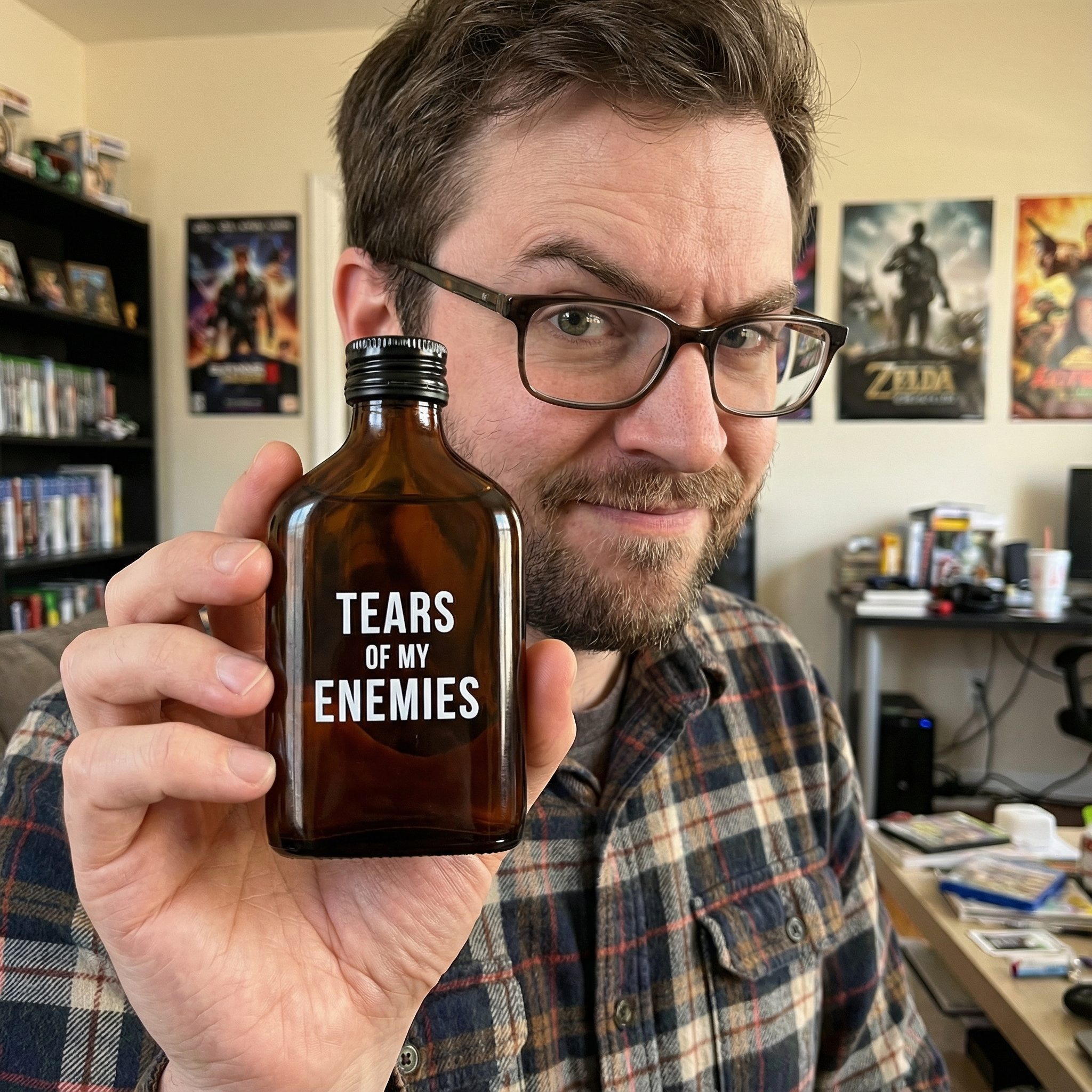 Tears Of My Enemies Amber Mini Flask by The Bullish Store