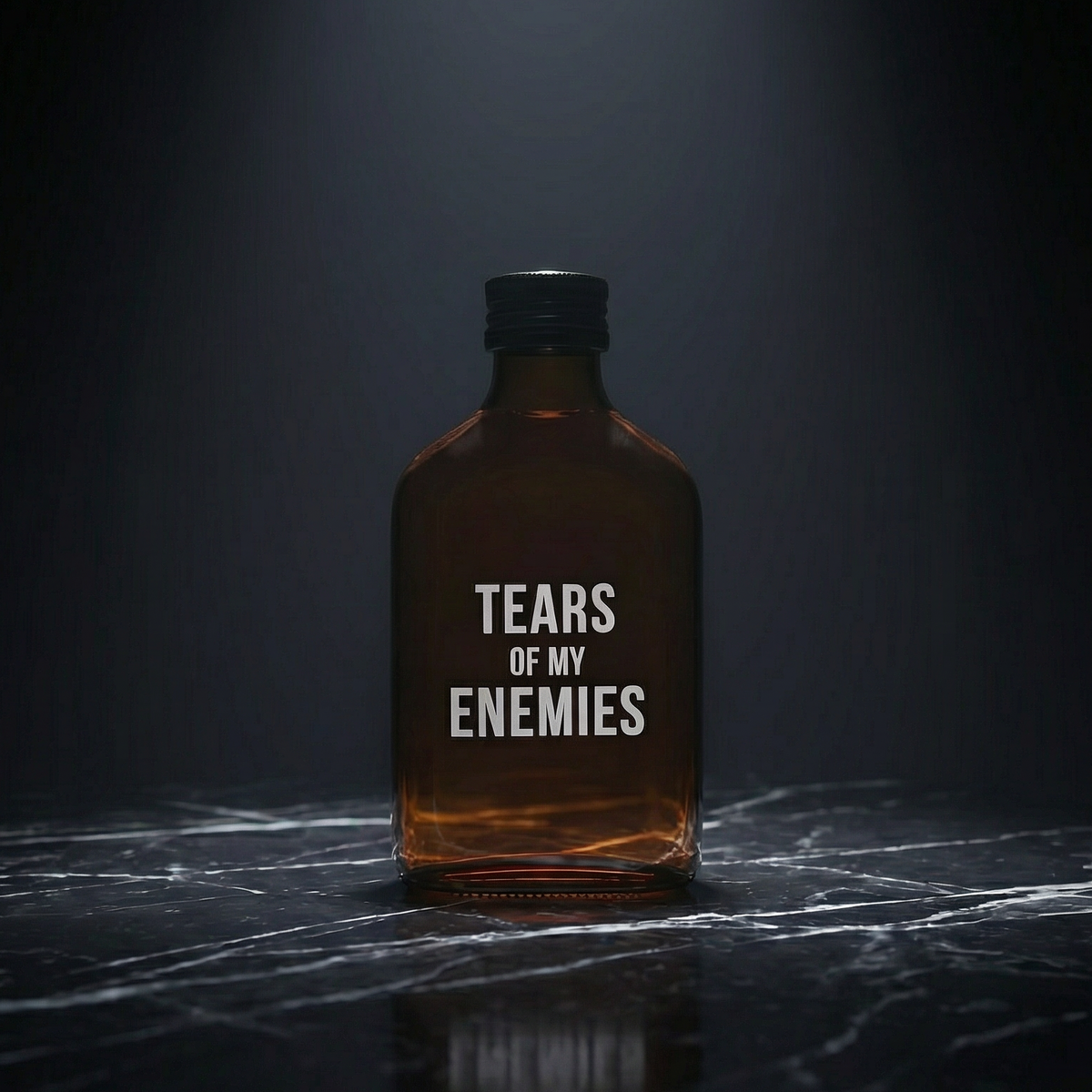 Tears Of My Enemies Amber Mini Flask by The Bullish Store