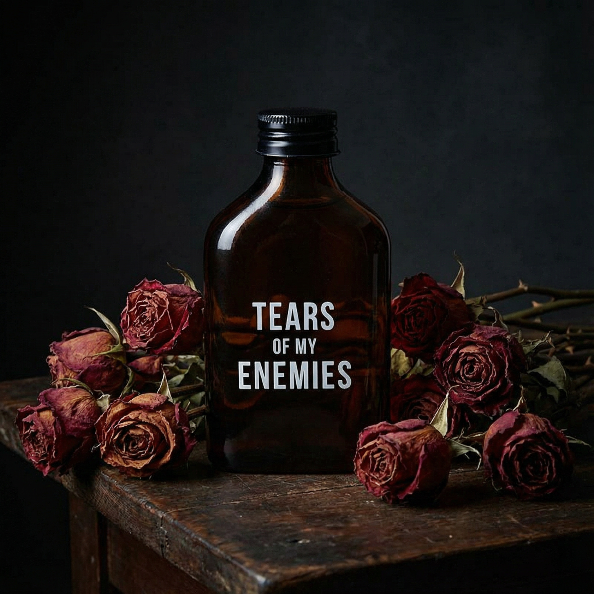 Tears Of My Enemies Amber Mini Flask by The Bullish Store