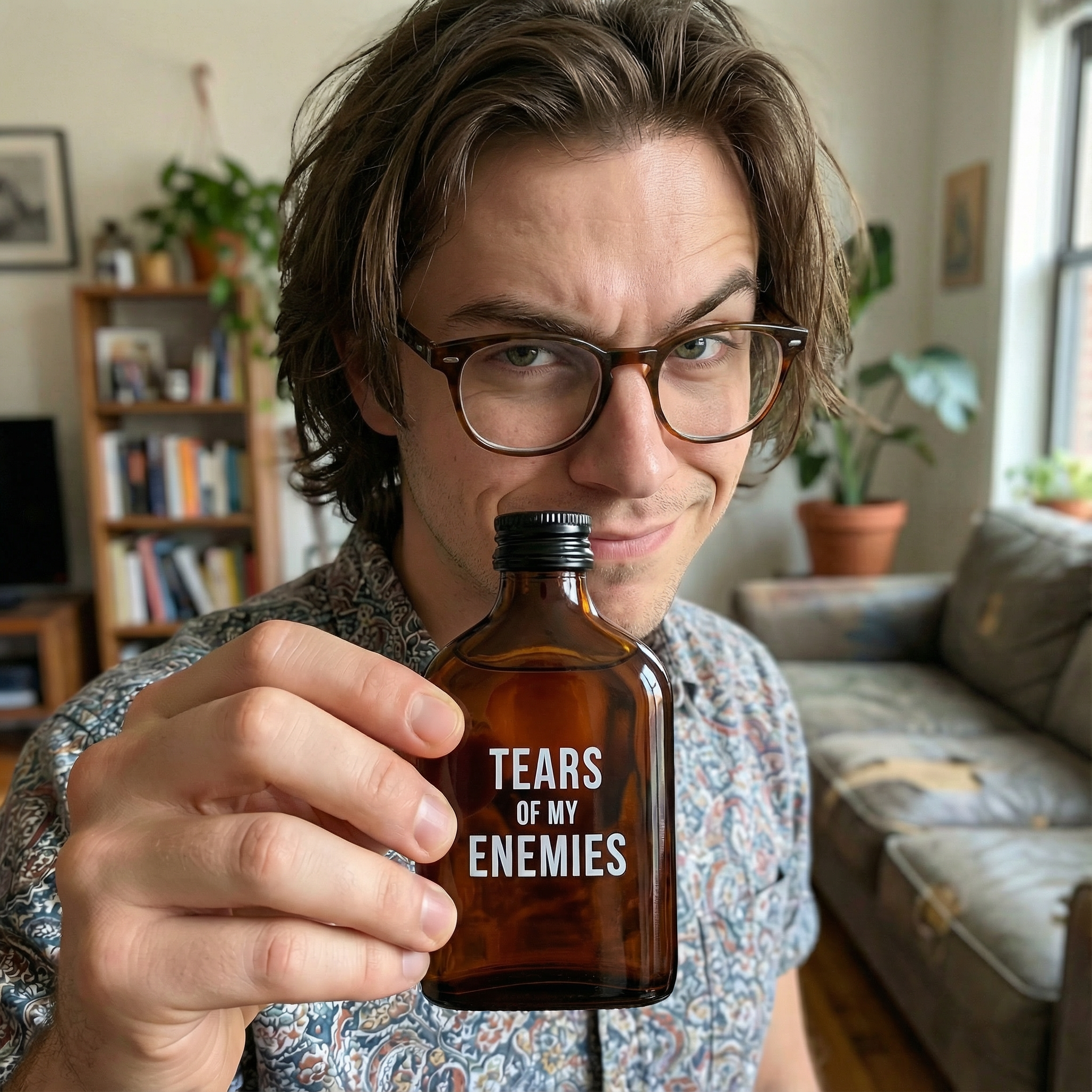 Tears Of My Enemies Amber Mini Flask by The Bullish Store