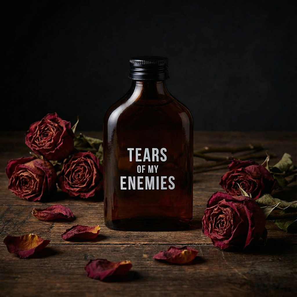 Tears Of My Enemies Amber Mini Flask by The Bullish Store