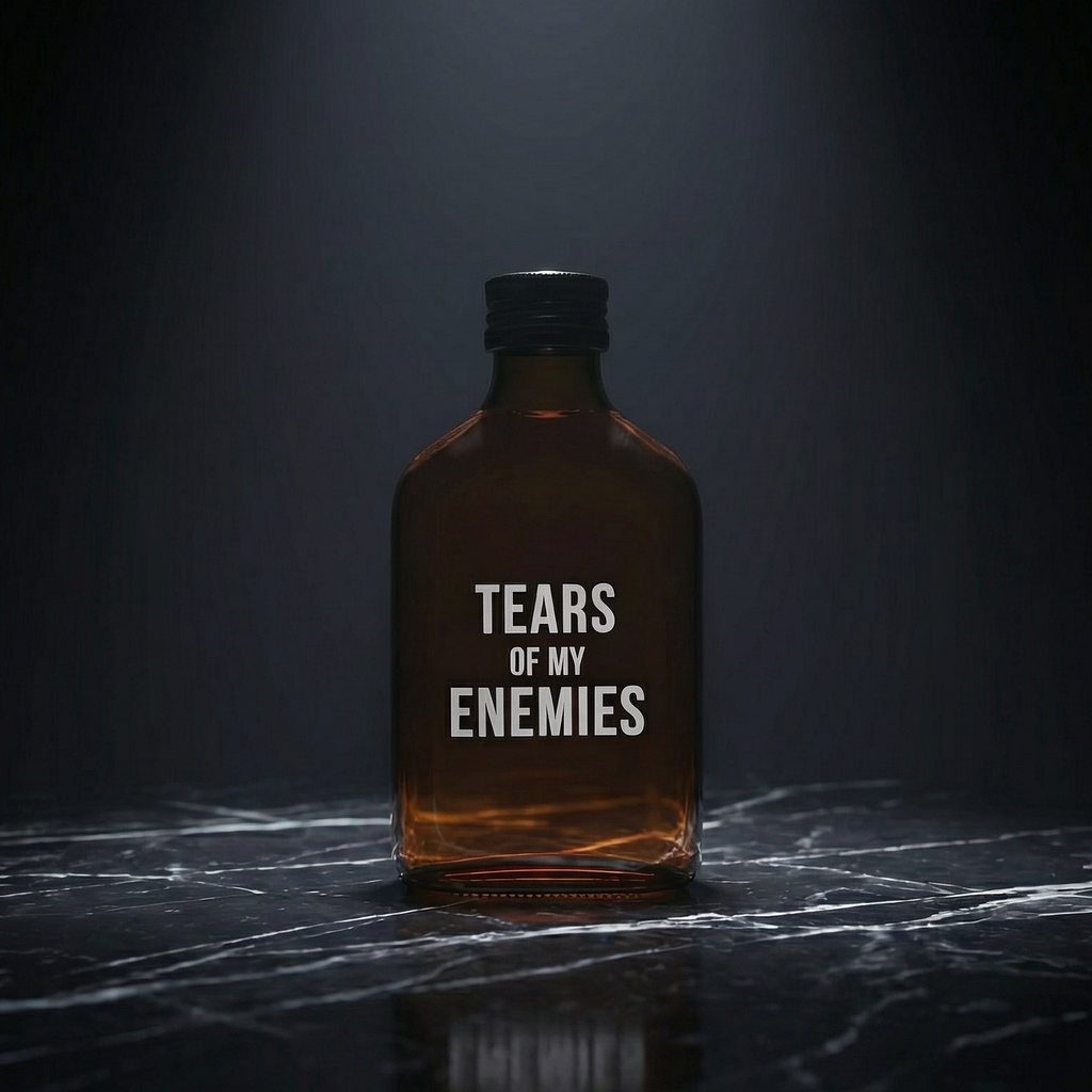 Tears Of My Enemies Amber Mini Flask by The Bullish Store