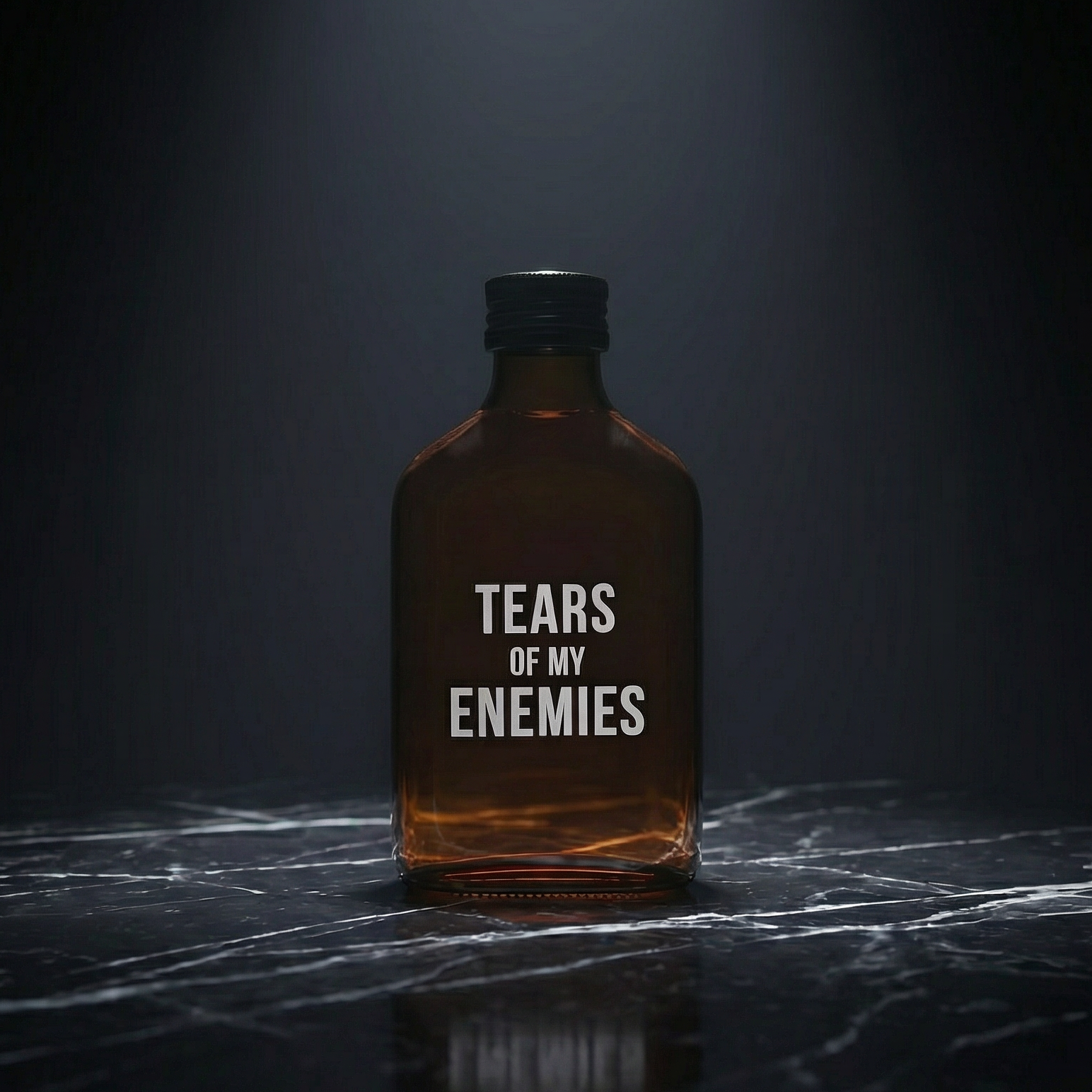 Tears Of My Enemies Amber Mini Flask by The Bullish Store