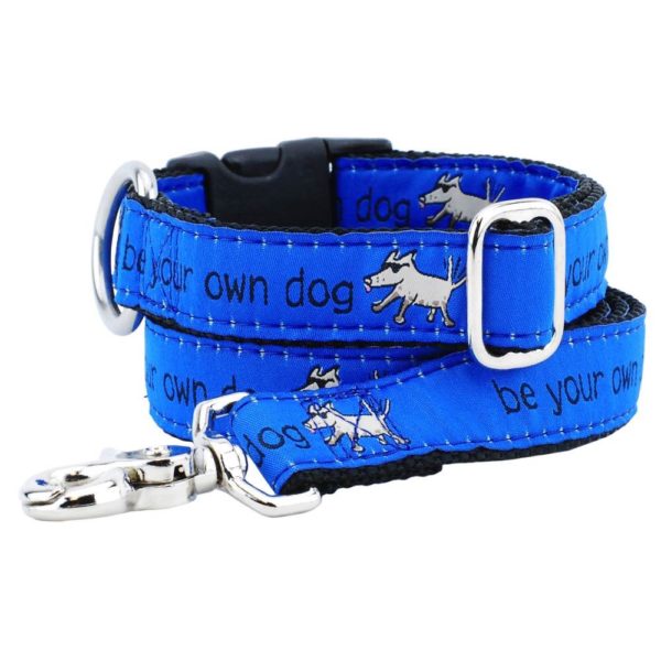 1″ Be Your Own Dog Teddy The Dog – Blue Essential Martingale Dog Collar by 2 Hounds Design