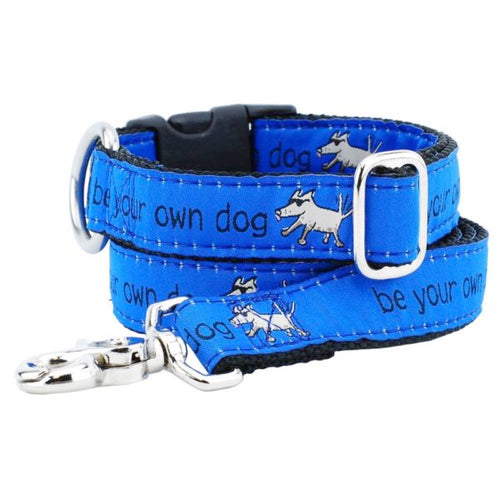 1″ Be Your Own Dog Teddy The Dog – Blue Essential Martingale Dog Collar by 2 Hounds Design