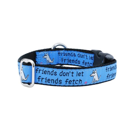 1″ Friends Don’t Let Friends Fetch Teddy The Dog Essential Martingale Dog Collar by 2 Hounds Design