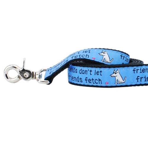 1″ Friends Don’t Let Friends Fetch Teddy The Dog Ribbon Dog Leash by 2 Hounds Design