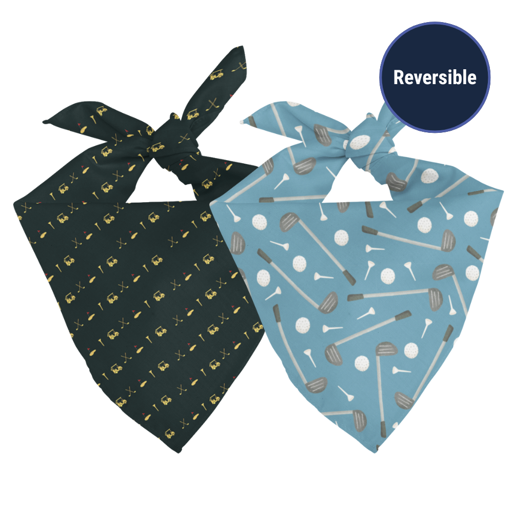Tee Time Golf Reversible Dog Bandana by Dog Bandana Co.