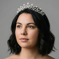 The Age of Pearls Crown Tiara in Silver | Royalty Crown Party or Bridal Hair Accessory by The Bullish Store