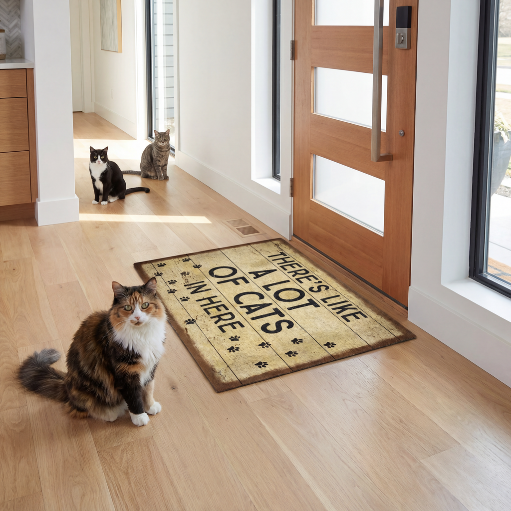 Hope You Like Cats Doormat Entryway Indoor/Outdoor Rug | 34" x 20 | Slip-Resistant Backing by The Bullish Store