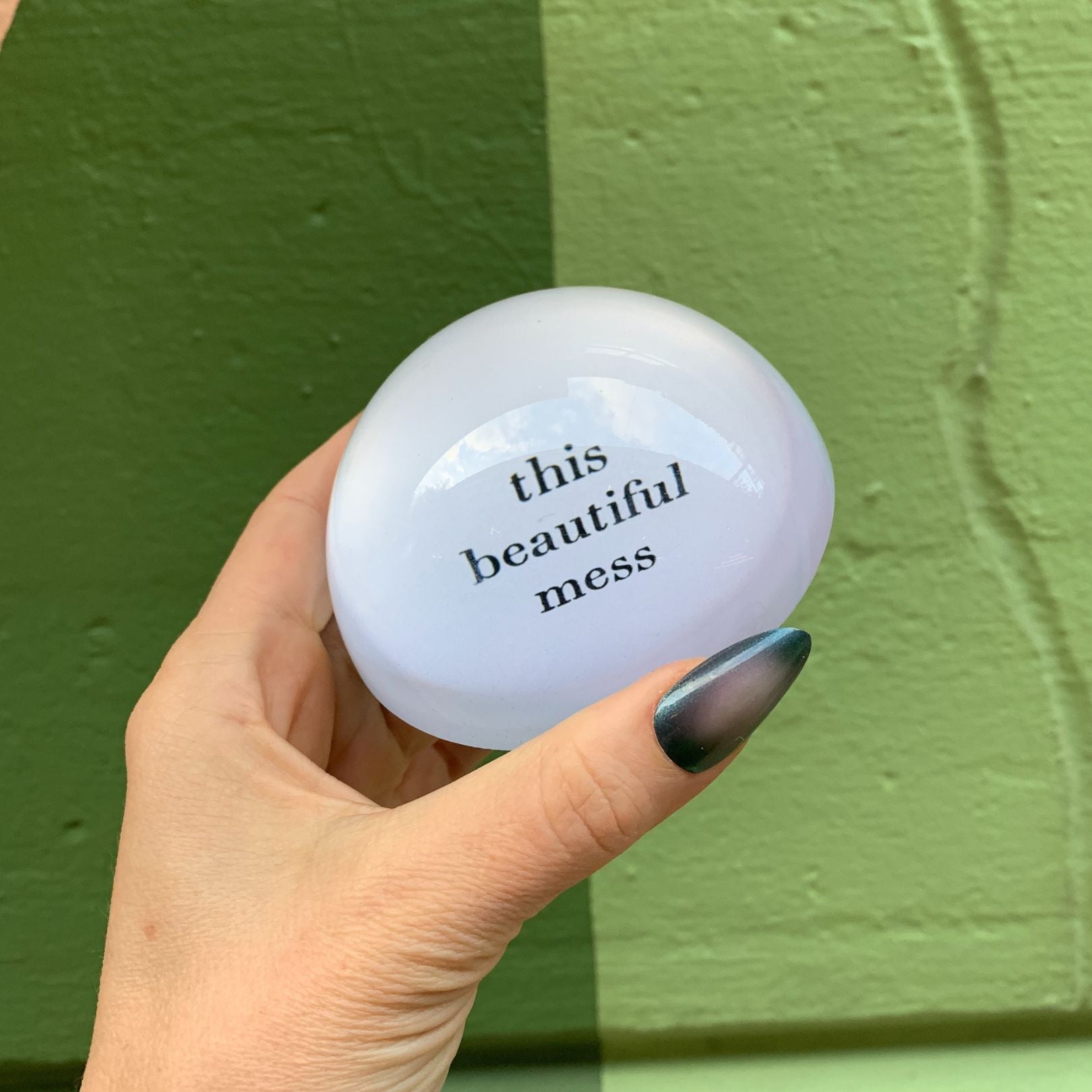 This Beautiful Mess Glass Dome Paperweight by The Bullish Store