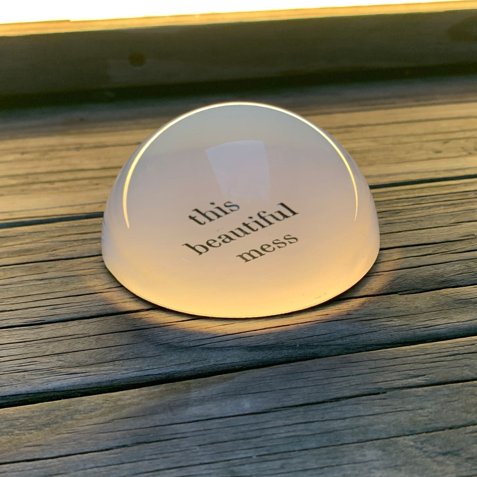 This Beautiful Mess Glass Dome Paperweight by The Bullish Store