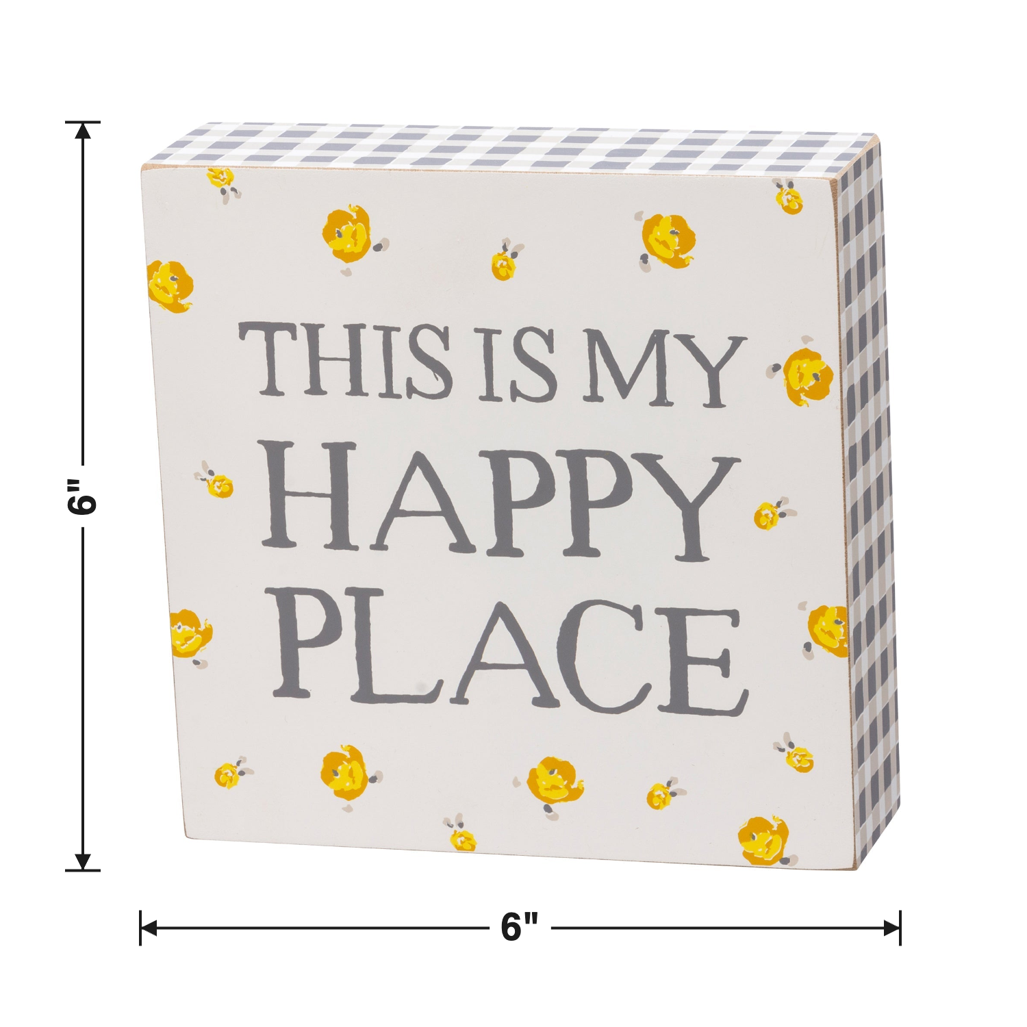 This Is My Happy Place Watercolor Box Sign | Home Wooden Sign Decor Display | 6" x 6" by The Bullish Store