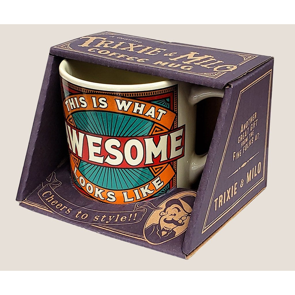 This is What Awesome Looks Like Ceramic Mug | Vintage Style | Design on Both Sides | In a Gift Box by The Bullish Store