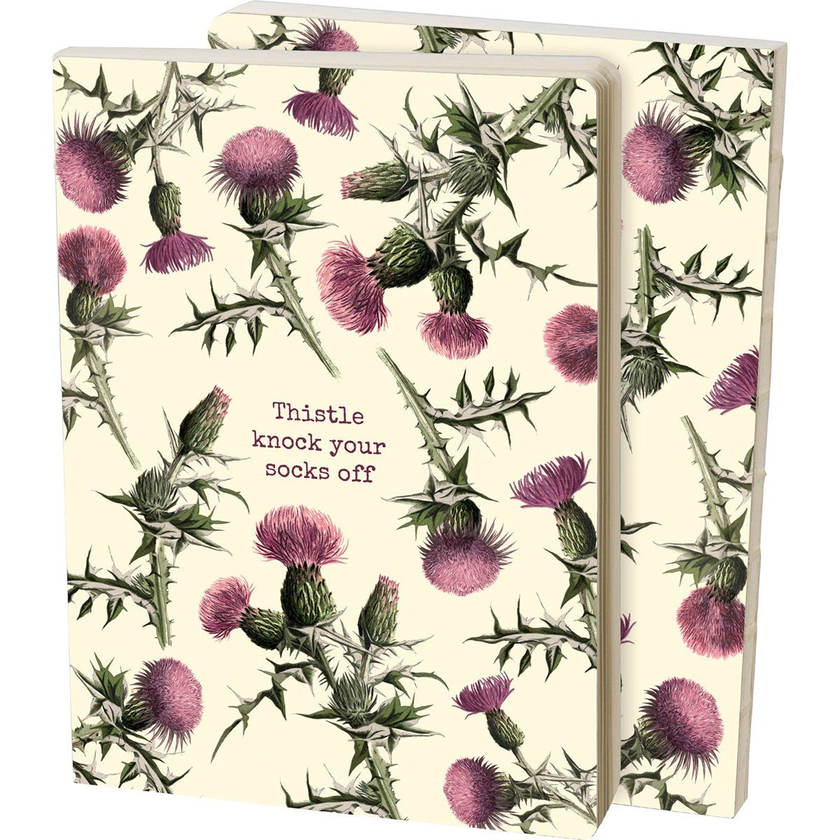 Thistle Knock Your Socks Off Double-Sided Journal | 160-Page Lined Notebook by The Bullish Store