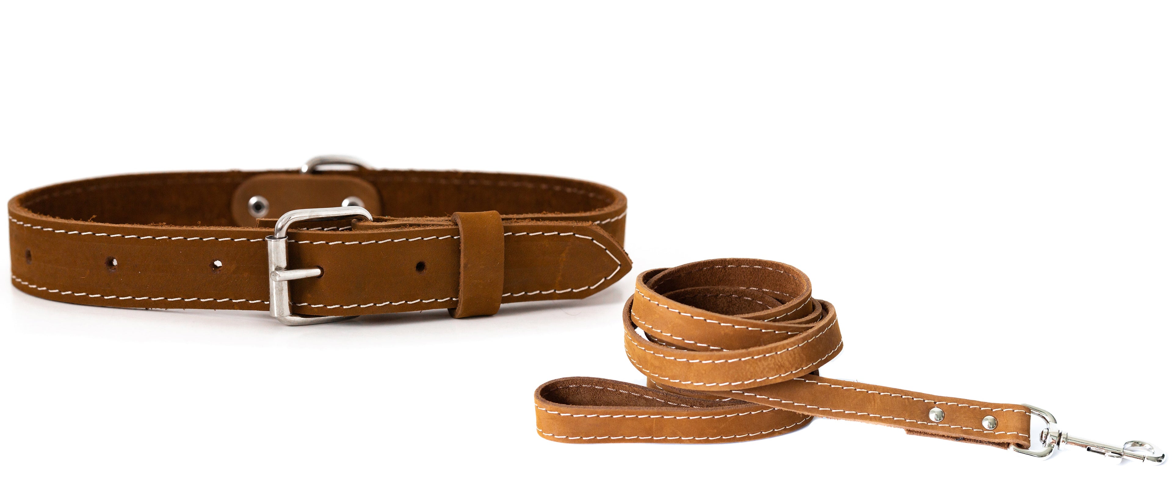 Pro Line Hunting Leather Collar and Leash Set by Euro-Dog Collars and Leads