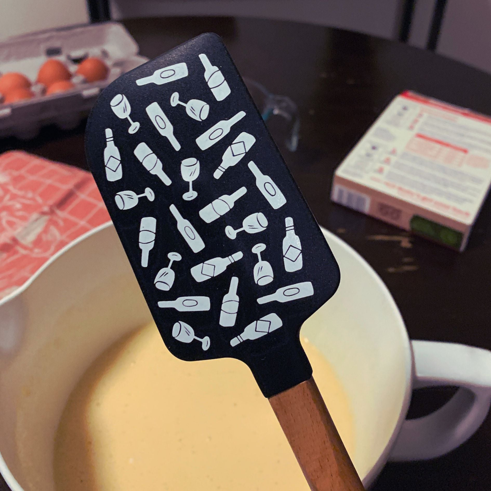 True Friends Don't Care if Your House is Dirty, They Care If You Have Wine Spatula With A Wooden Handle by The Bullish Store