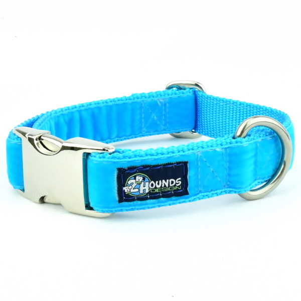 Turquoise Velvet Essential Dog Collar by 2 Hounds Design