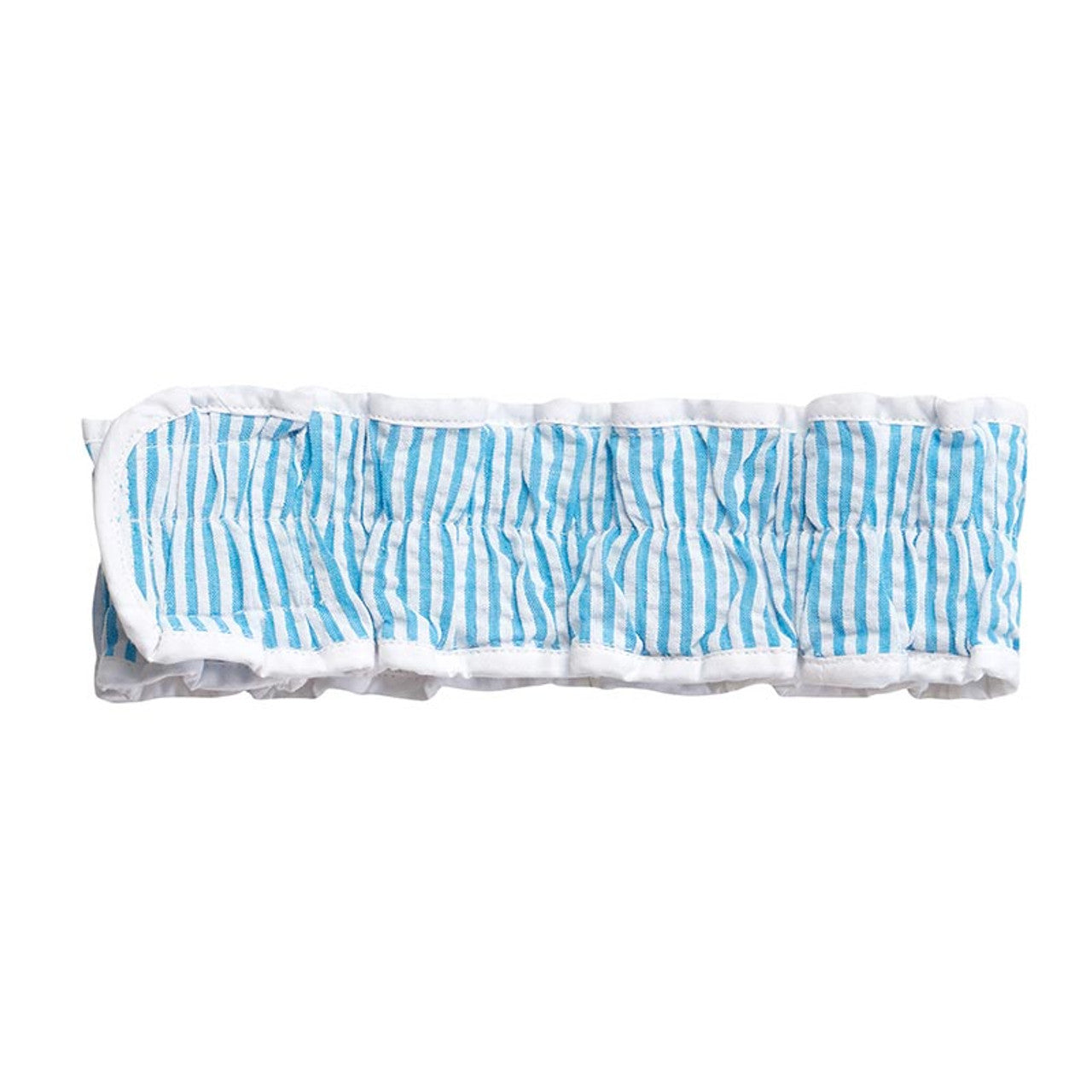 Turquoise Seersucker Spa Headband | Hair Band for Skincare Facial After Shower by The Bullish Store
