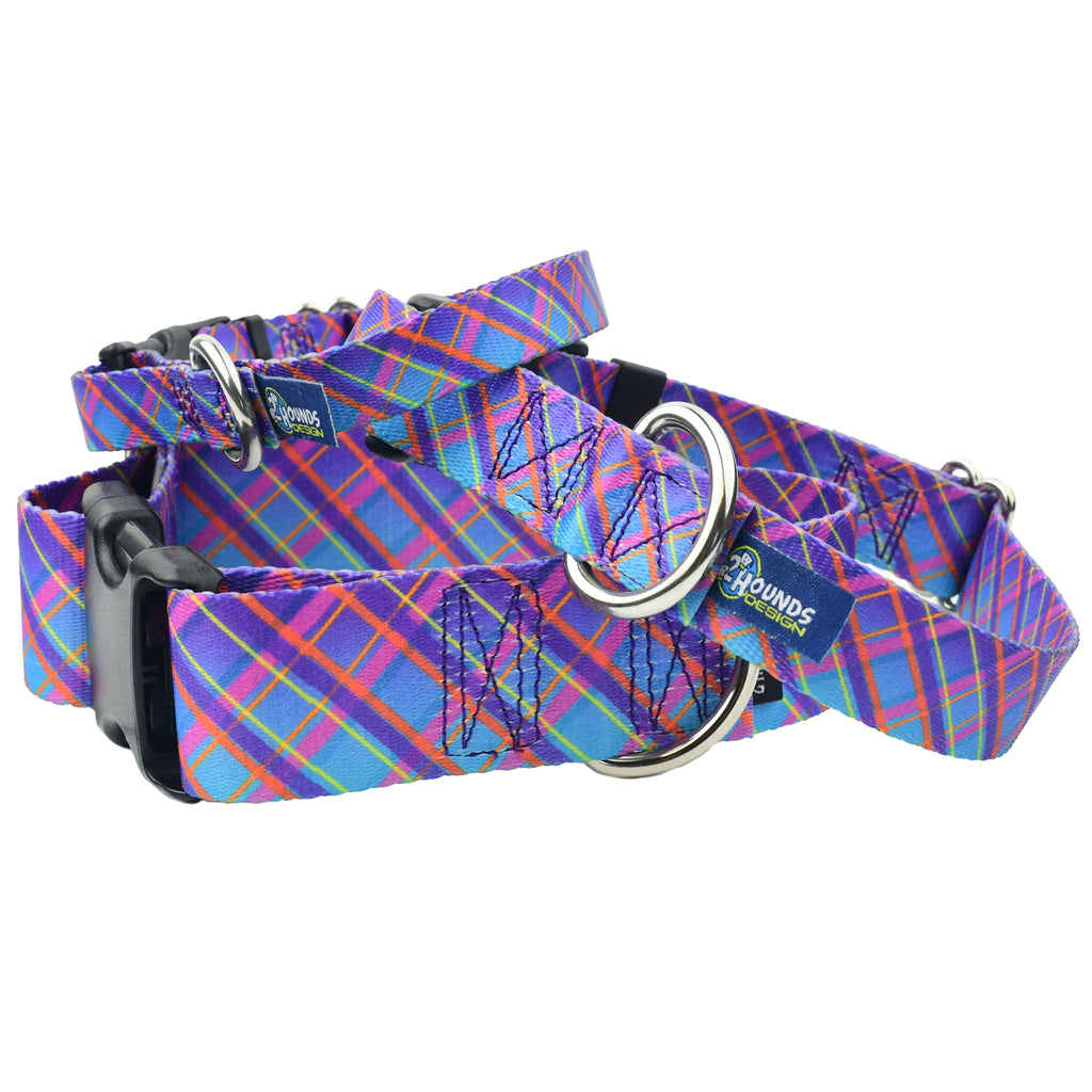 Twilight Glow Blue Plaid Martingale Dog Collar – EarthStyle by 2 Hounds Design